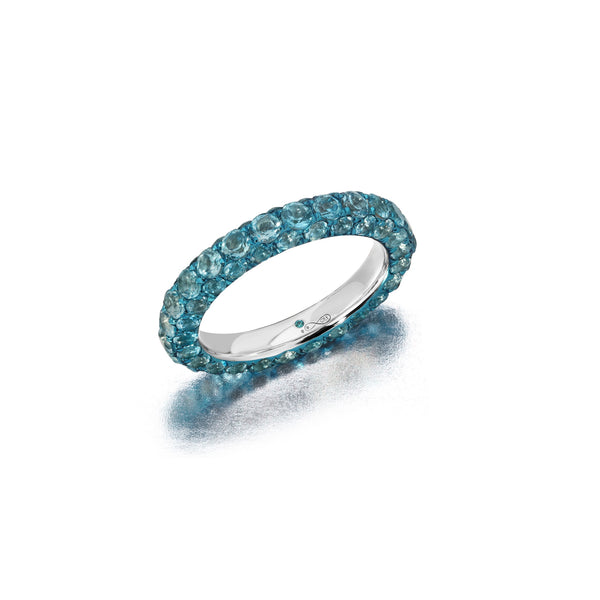 18K Three Sided Swiss Blue Topaz Ring by Graziela at Tiny Gods