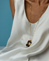 18k yellow gold wood Earth Totem Pedant by Joelle Kharrat at tiny gods with chain