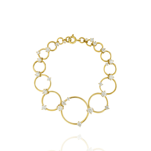 18k yellow gold and diamond aerial loop bracelet by Fernando Jorge Tiny Gods