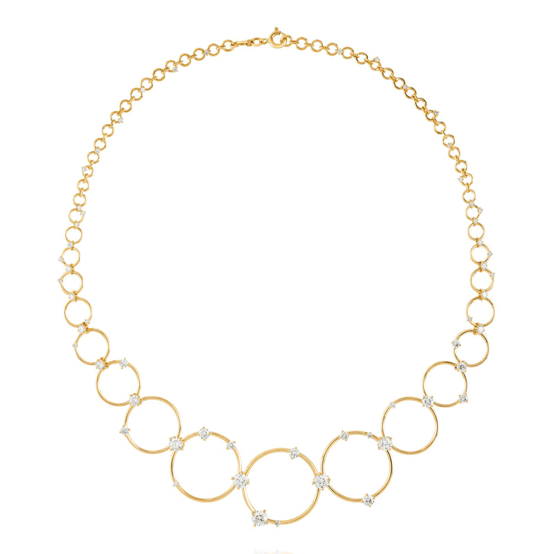 18k yellow gold aerial loops diamond necklace by Fernando Jorge Tiny Gods