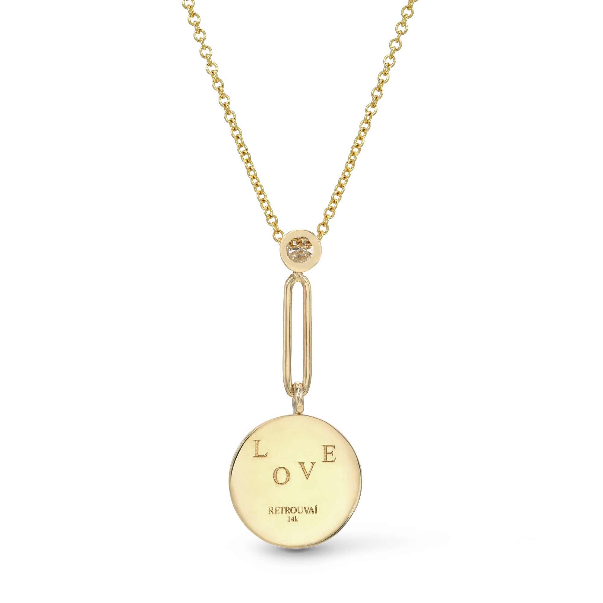 alchemy love pendant yellow gold necklace retrouvia tiny gods