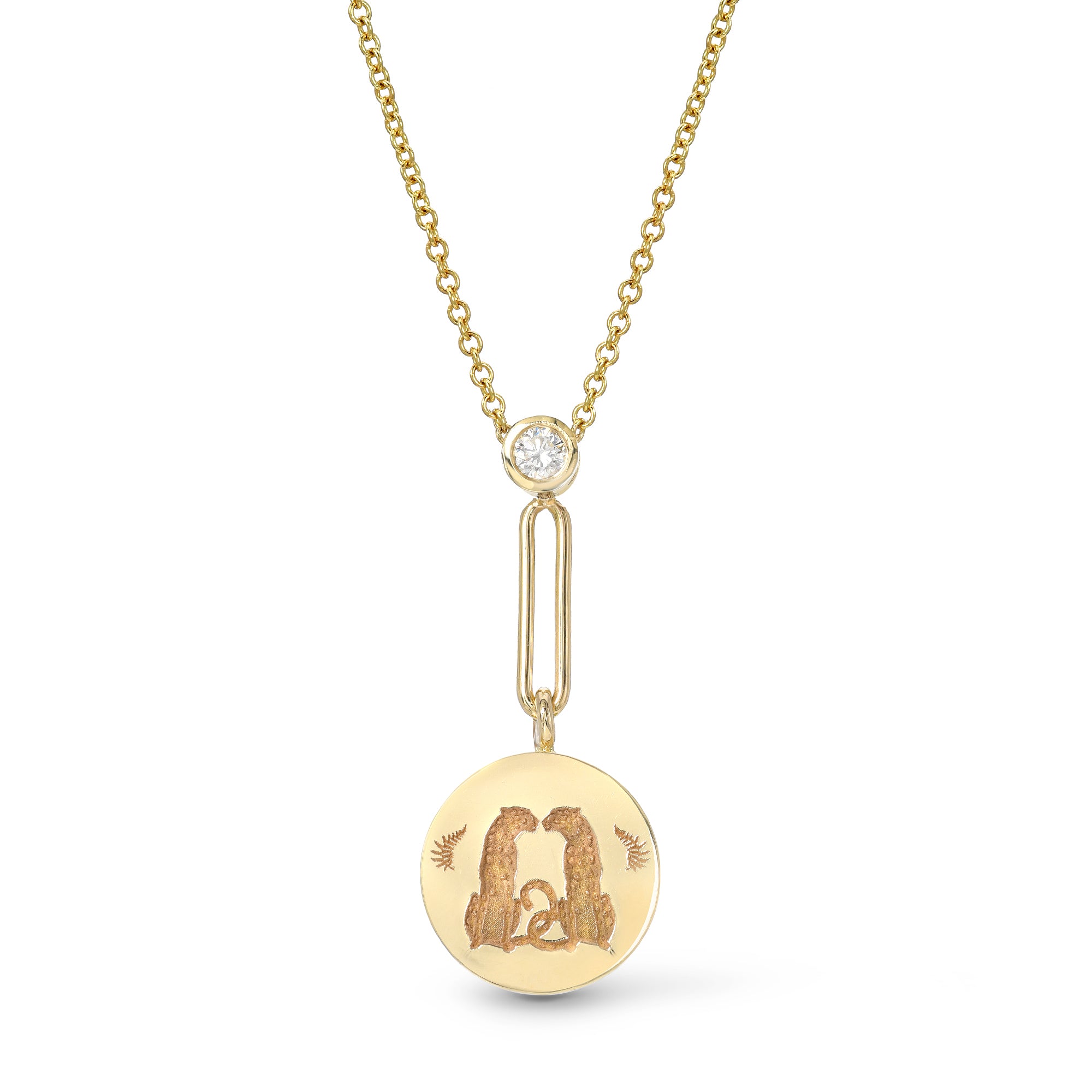 alchemy love pendant yellow gold necklace retrouvia tiny gods