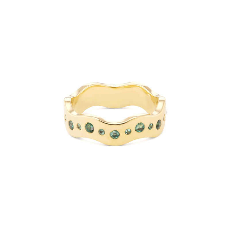 14k yellow gold alexandrite wave band by Marlo Laz Tiny Gods