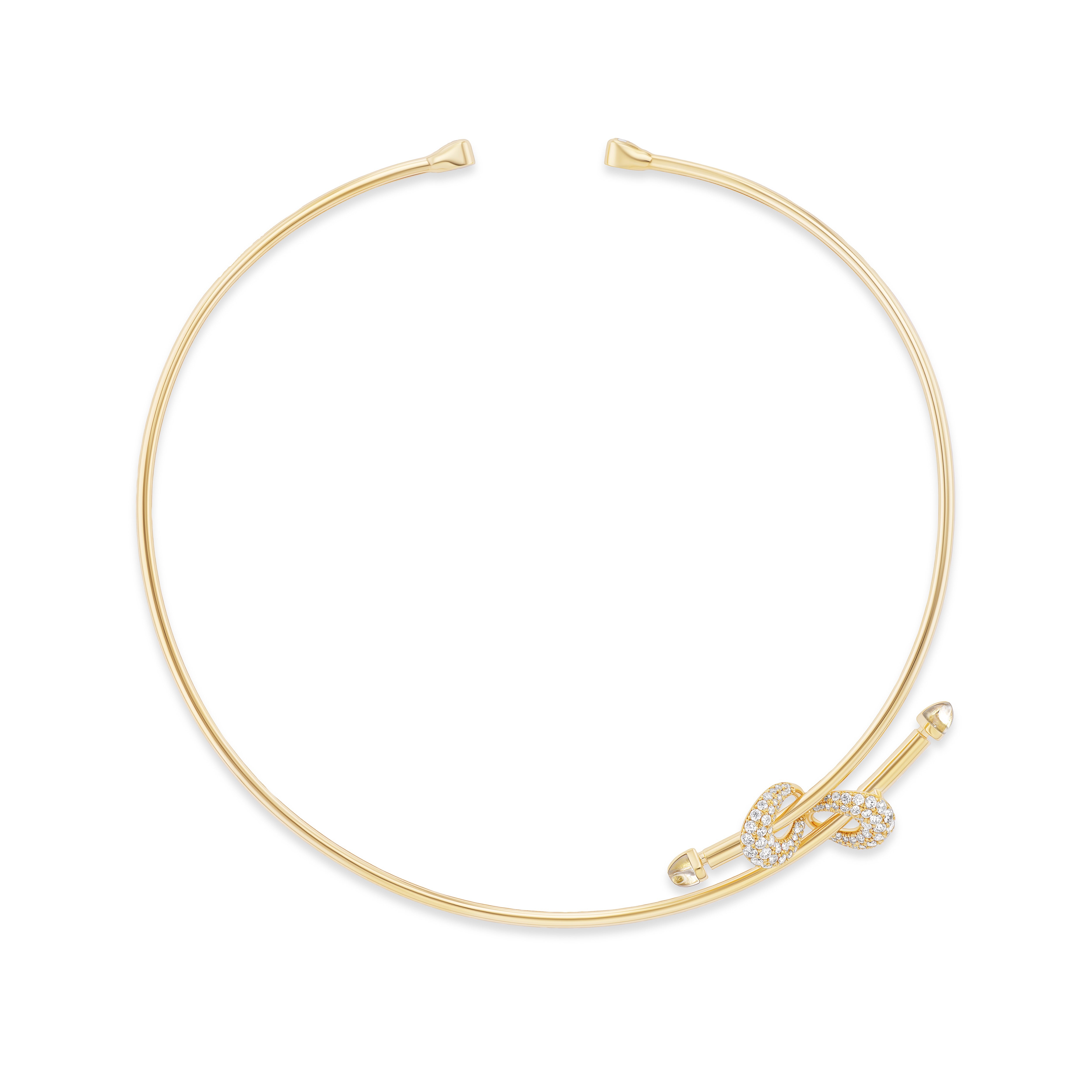 18k yellow gold icon chakra diamond loop collar choker necklace by Ananya Tiny Gods 