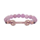 18k rose gold Kunzite and Lilac Ombre Chakra Bracelet Ananya stretch bead bracelet tiny gods