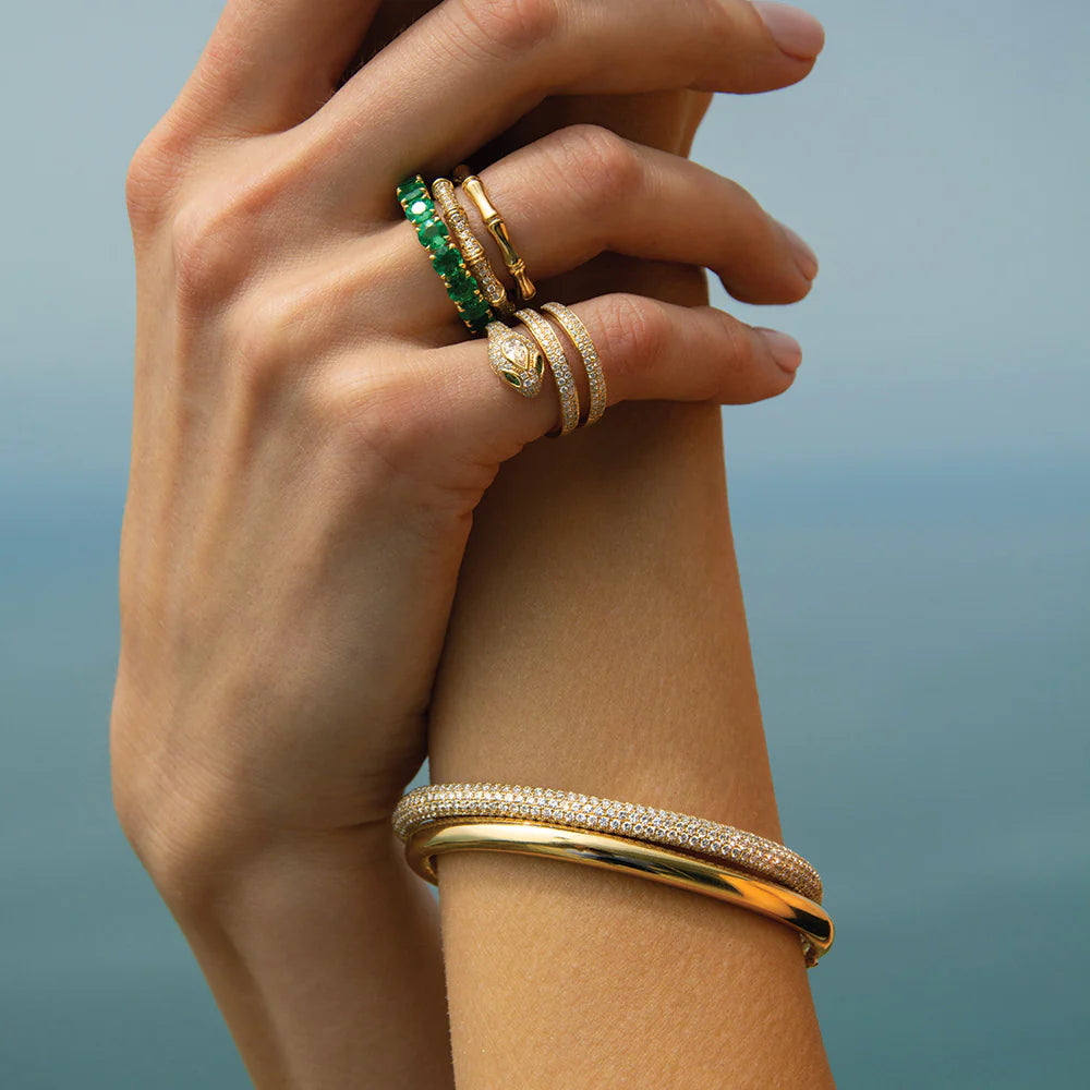 anita ko bamboo diamond ring yellow gold tiny gods