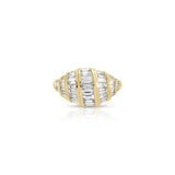 18k yellow gold diamond baguette dome ring Zoe by Anita Ko Tiny Gods