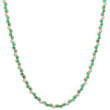 18k yellow gold Edessa emerald and diamond tennis necklace by State property Tiny Gods