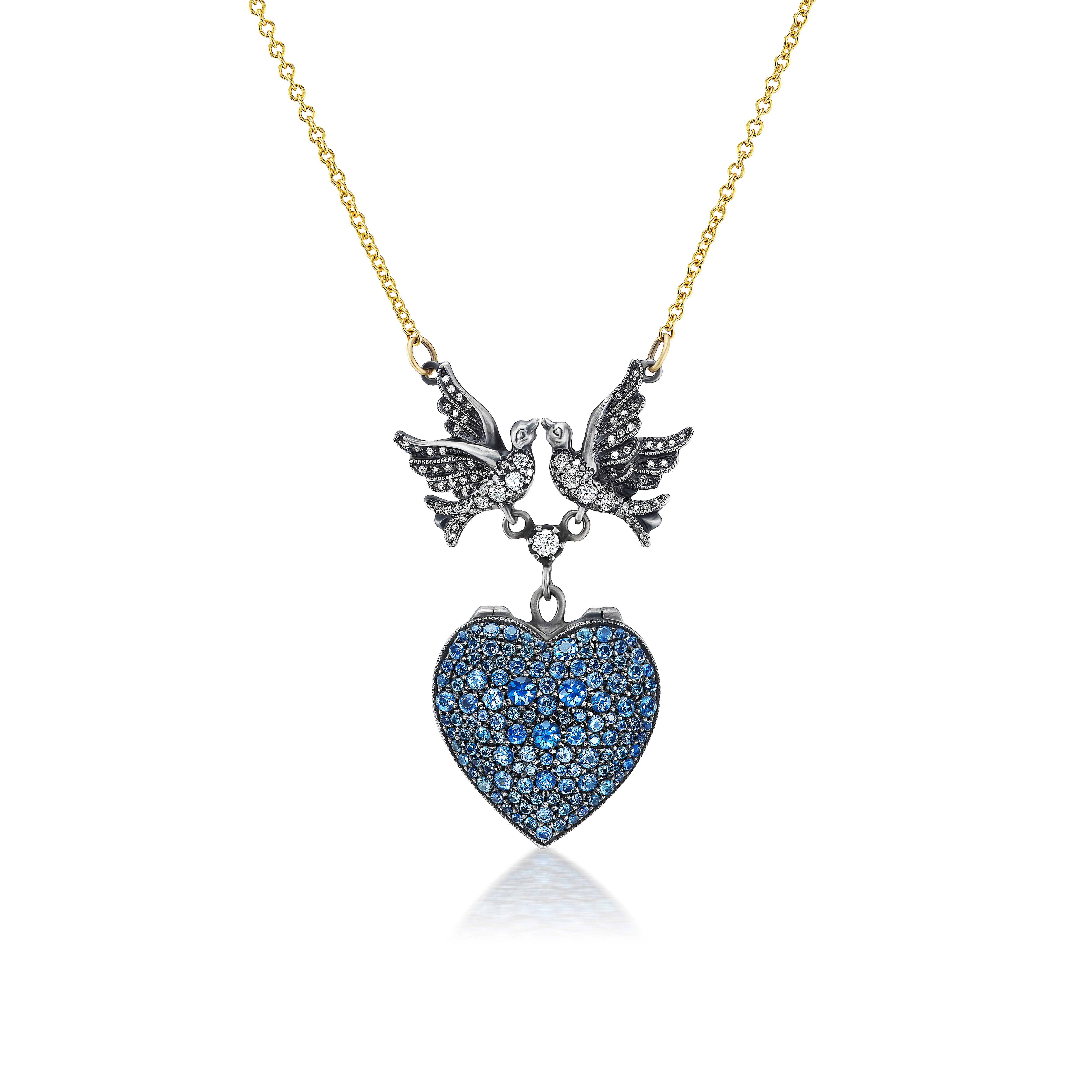 arman Sarkisyan blue sapphire bird heart locket tiny gods 