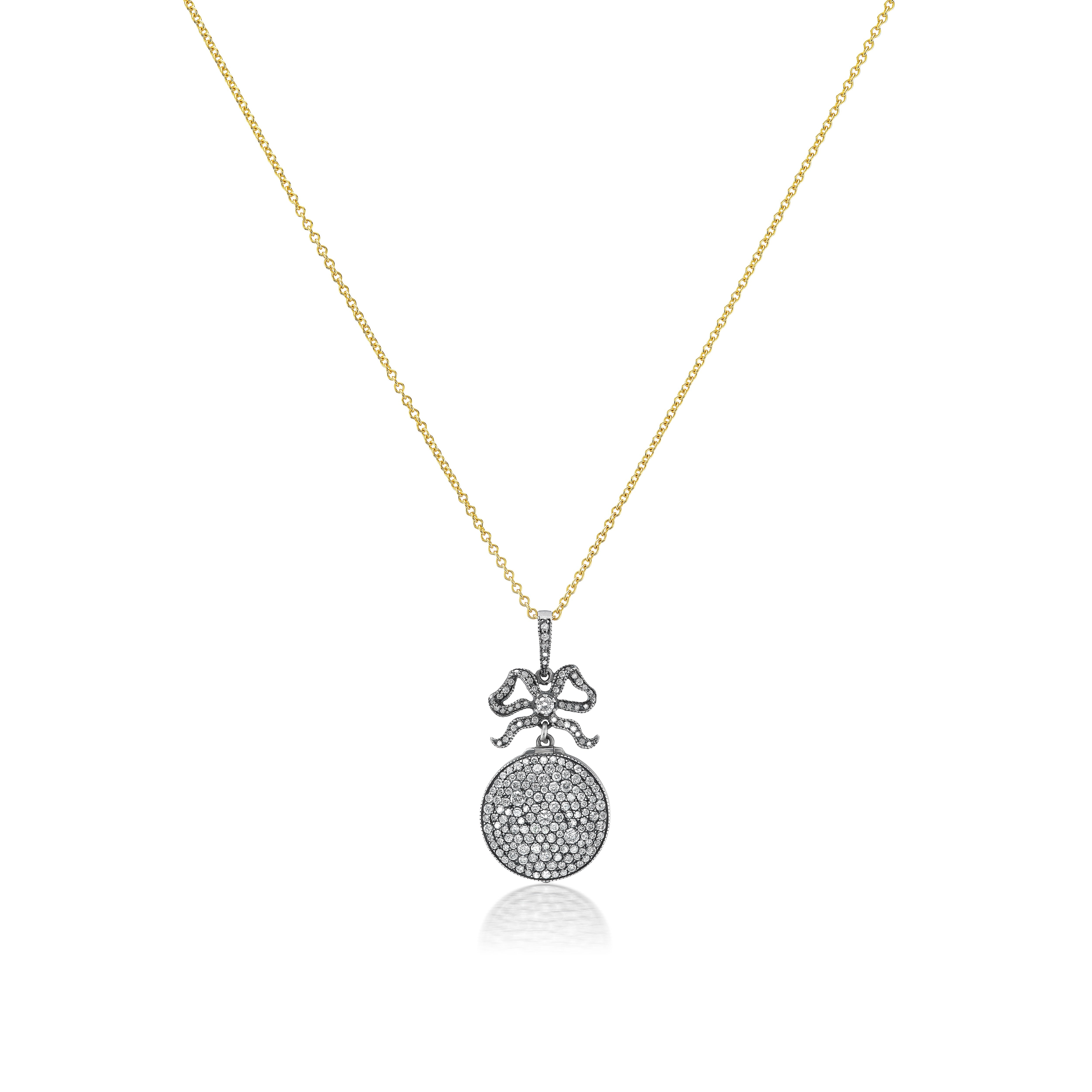 arman Sarkisyan diamond bow locket tiny gods longer chain