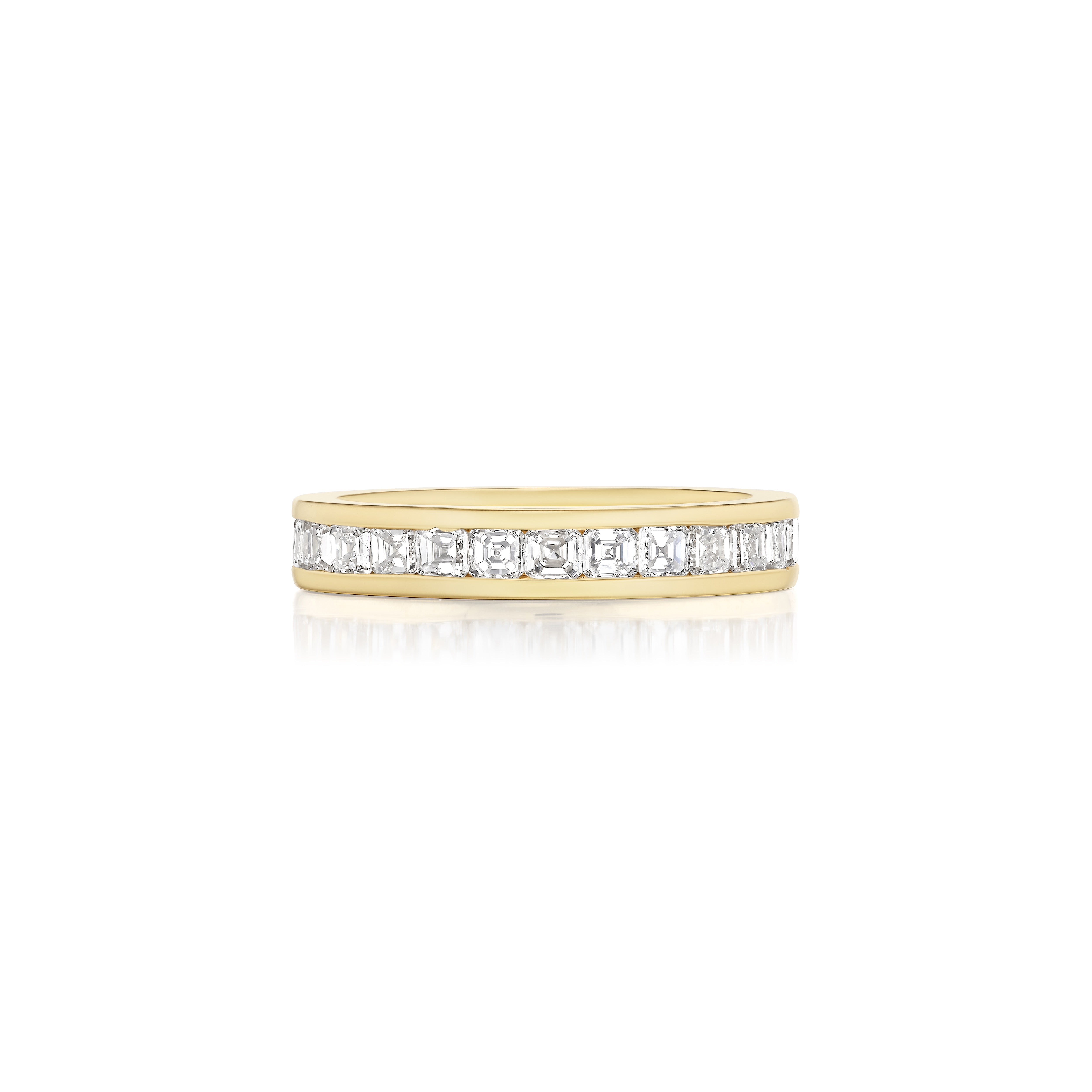 2CT Diamond Asscher Channel Set Eternity Band