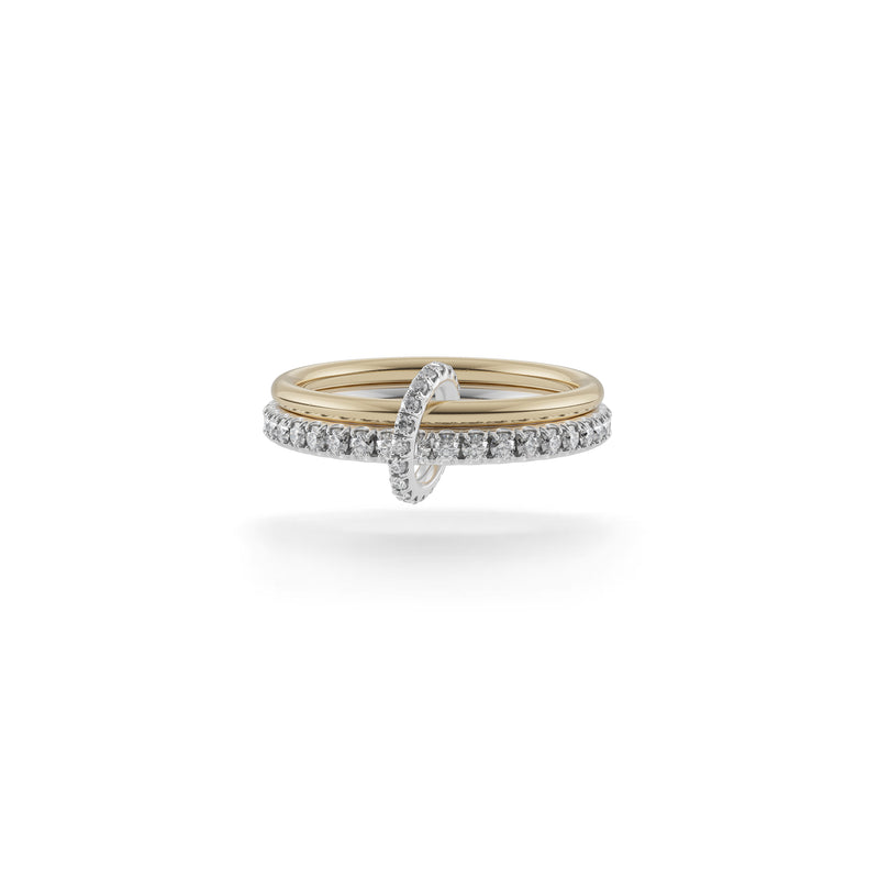 18k yellow gold and sterling silver with grey diamonds Astrid SG gris ring by Spinelli Kilcollin Tiny Gods