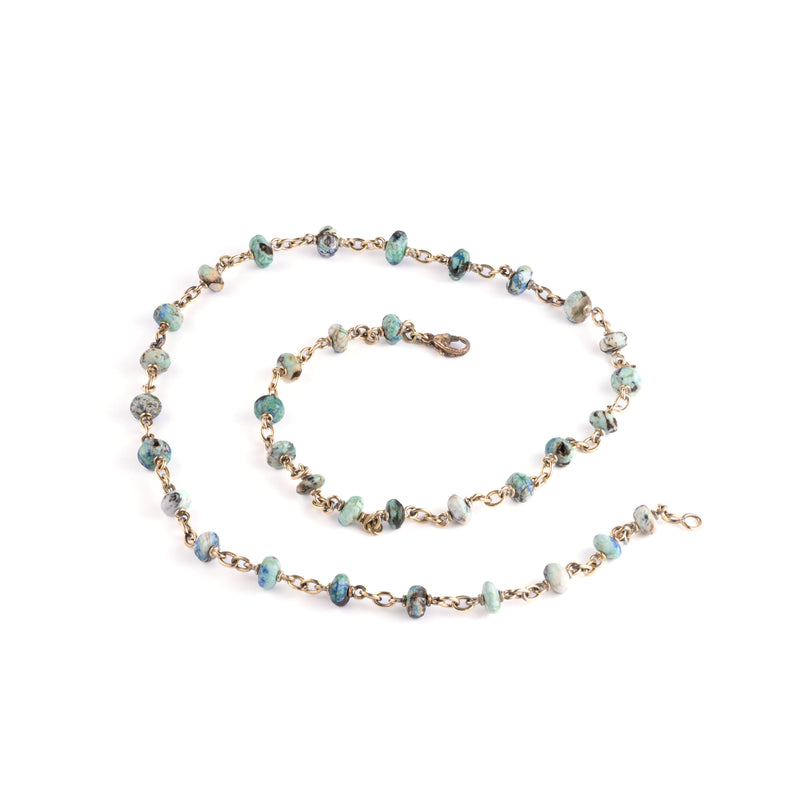 Azurite Beaded Confetti Necklace