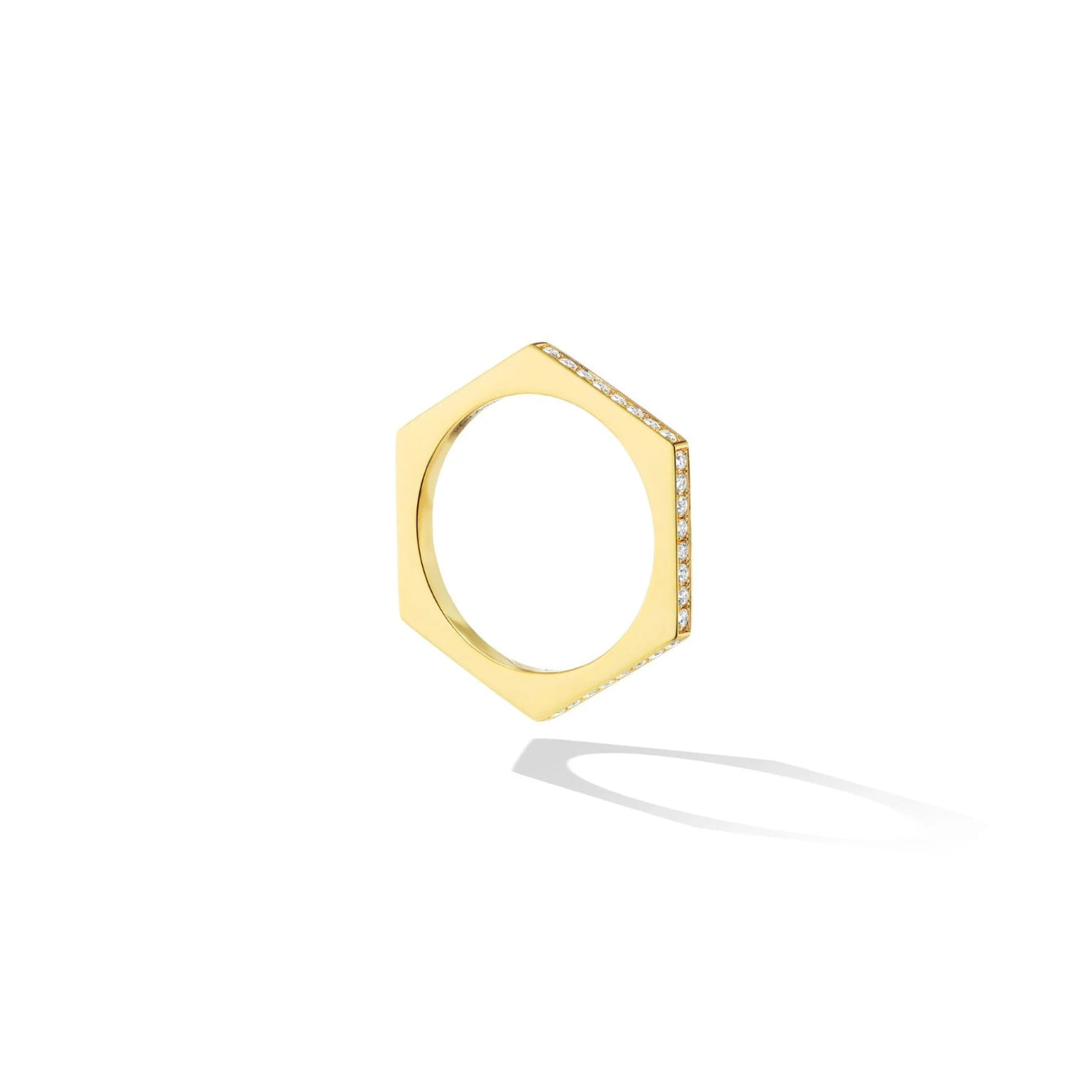 18k yellow gold b home stacking diamond ring by Cadar Tiny Gods 