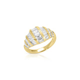 18k yellow gold diamond baguette dome ring Zoe by Anita Ko Tiny Gods