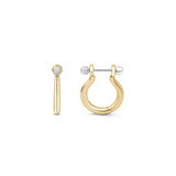 14k yellow gold diamond ball earring hoop small by rainbowK Tiny Gods