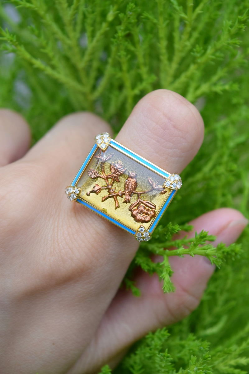 being crystal sagittarius ring yellow gold ring francs villa tiny gods