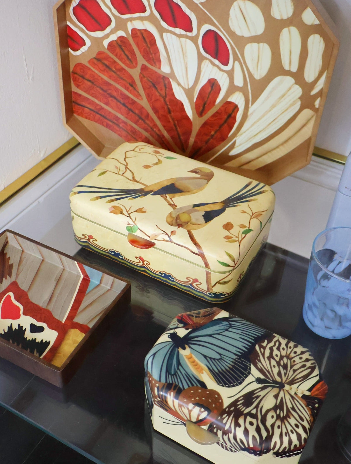 silvia furmanovich marquetry bird on a branch jewelry box Tiny Gods 