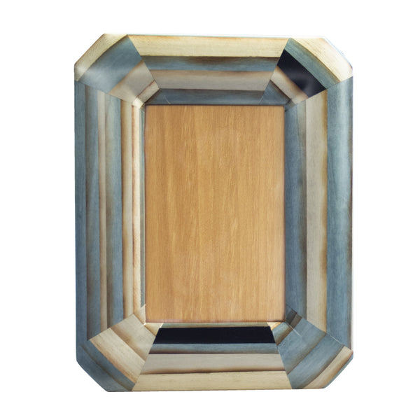blue octagonal marquetry gem picture frame by Silvia Furmanovich Tiny Gods