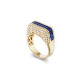 18k yellow gold blue sapphire and diamond empress ring by Rainbow K Tiny Gods