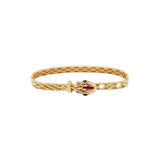 9k yellow gold snake python bracelet with red enamel by Yvonne Leon Tiny Gods