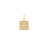 14k yellow gold bruno I love you puzzle piece pendant moveable by Lauren Rubinski Tiny Gods