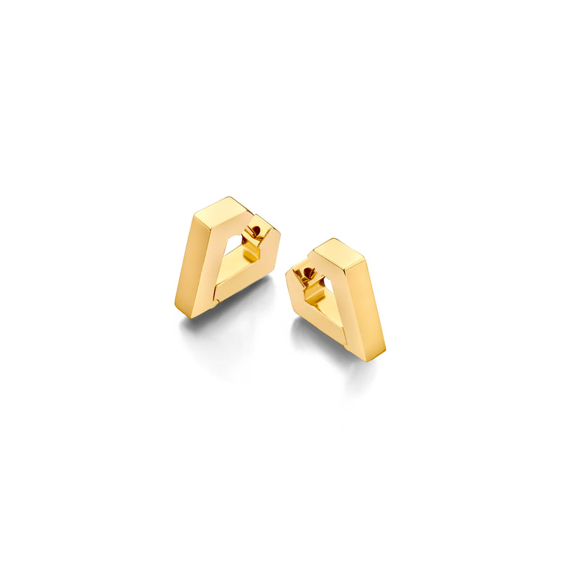 Brute Diamanti Mini Earrings by Dries Criel Geometric Huggies 18K yellow gold