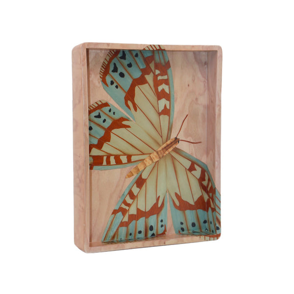 butterfly marquetry wood vide poche tray by Silvia Furmanovich Tiny Gods