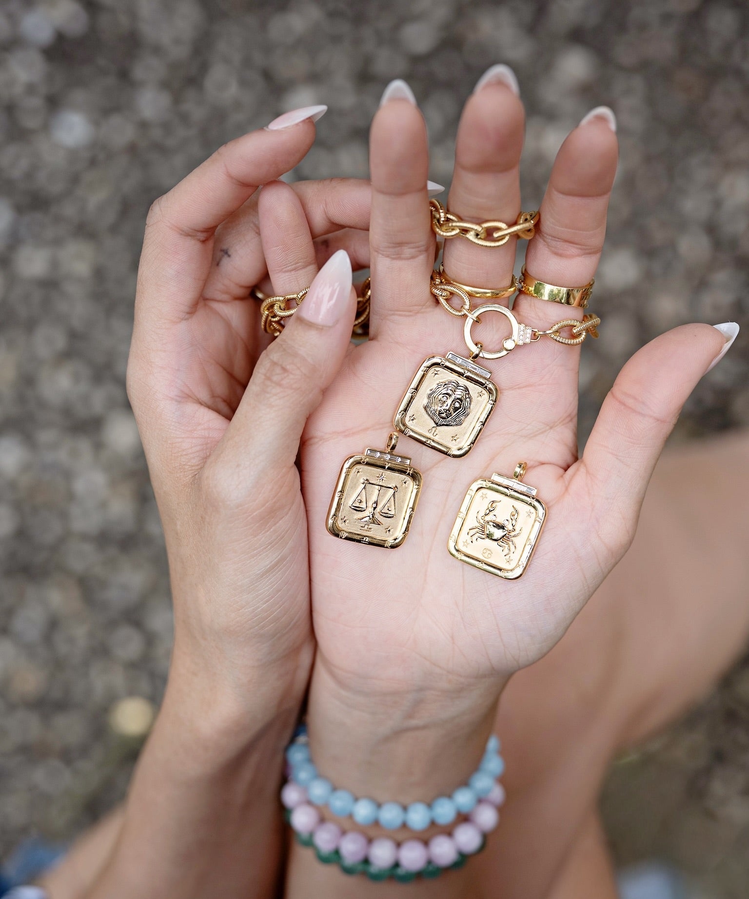 cancer zodiac pendant tiny gods yellow gold sorellina with diamonds 
