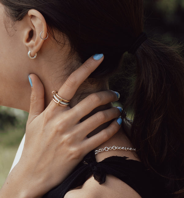 18k yellow and rose gold sterling silver Capricorn MX ring by Spinelli Kilcollin Tiny Gods