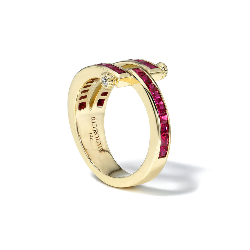 Carre Cut Ruby Magna Ring