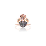 18k rose gold baby crab cosquilleo ring with blue sapphires and tourmaline by Daniela Villegas Tiny Gods