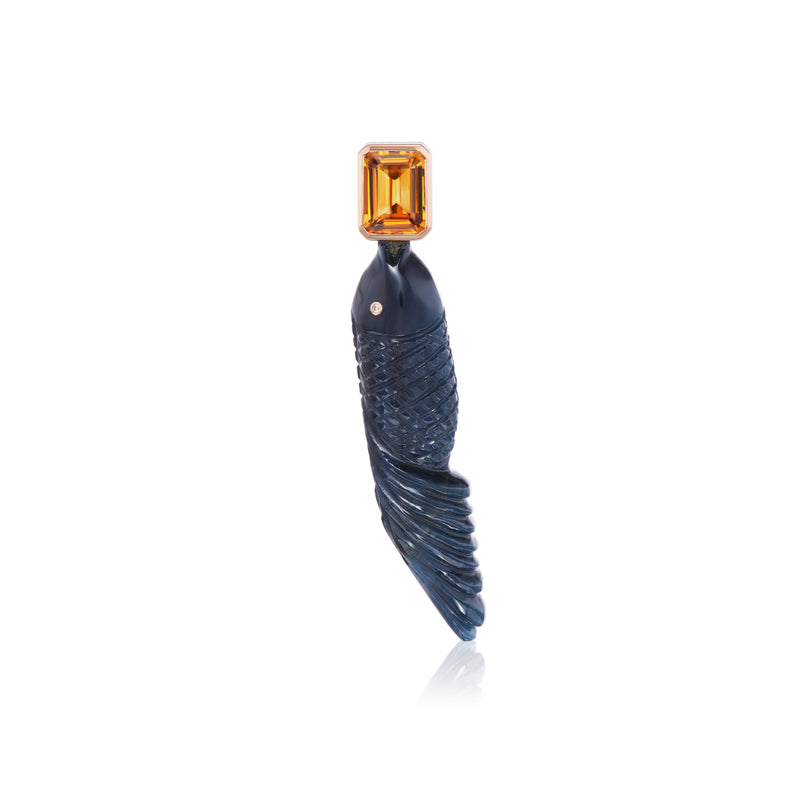 deszo fish pendant charm citrine tiny gods