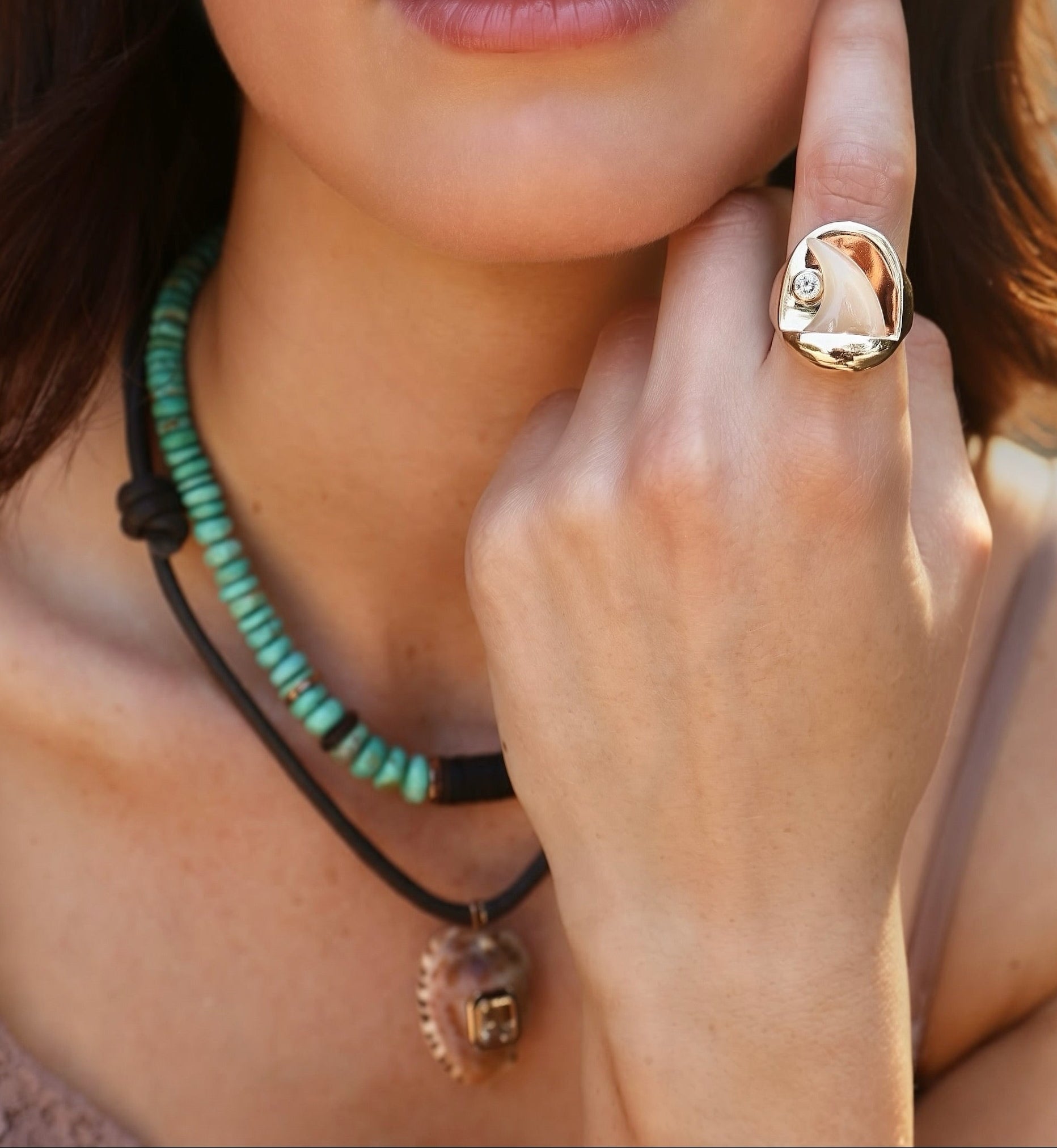 dezso moonstone diamond rose gold ring shark fin tiny gods 
