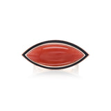 Coral Marquis Ring with Black Enamel dezso by Sara Beltran at tiny gods Mediterranean Sardinian coral 