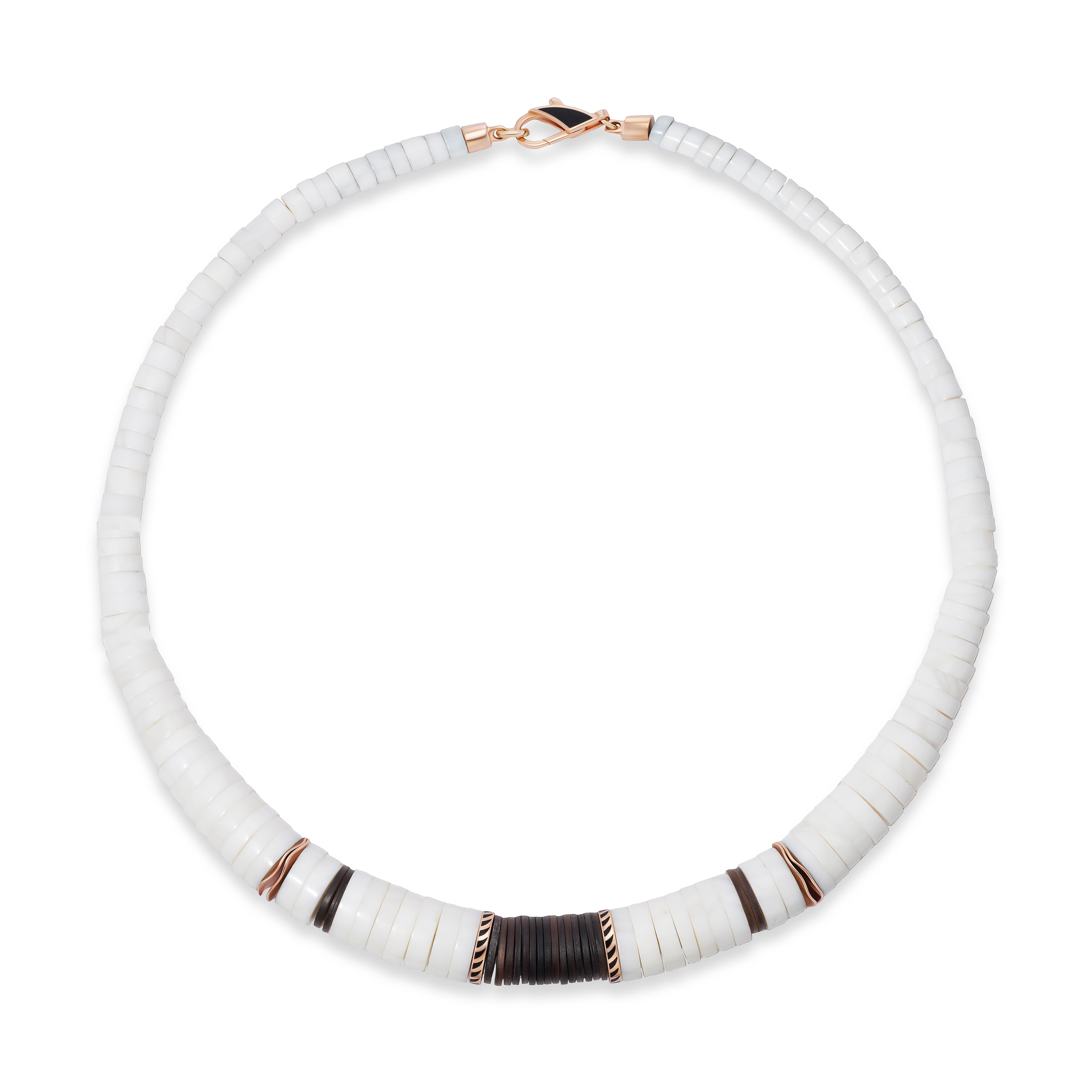 dezso white shell fin brown puke necklace tiny gods 