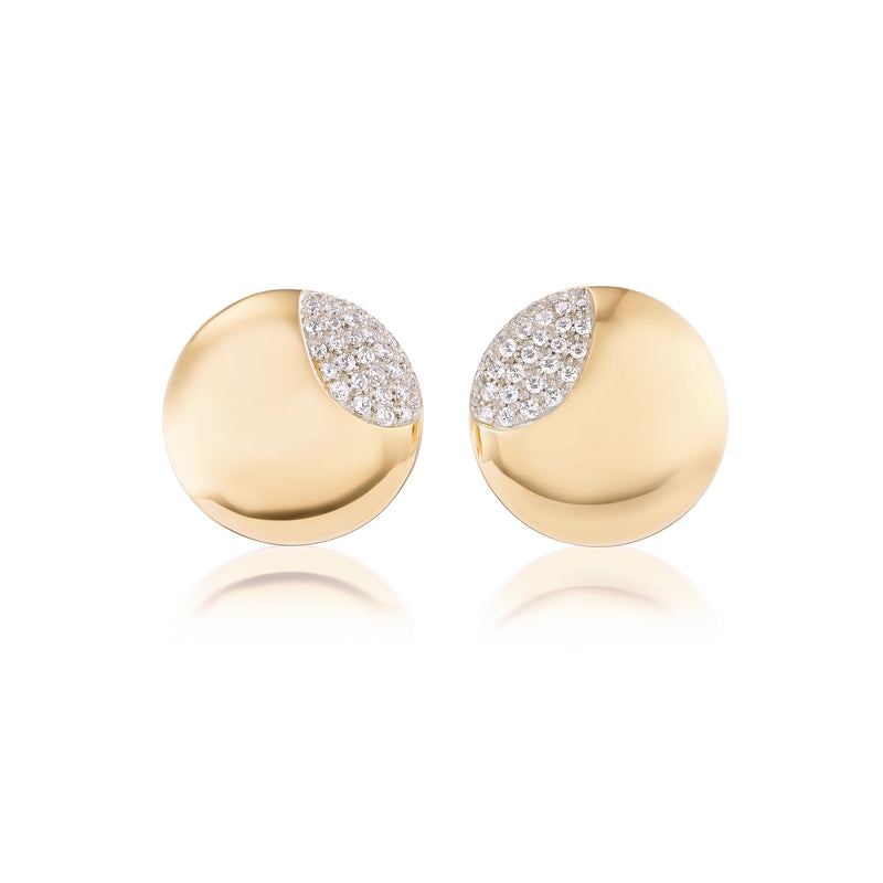 Diamond Button Earrings