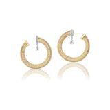 18k yellow and white gold feelings earrings with pear diamonds by Nikos Koulis Tiny Gods