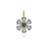 18k yellow gold diamond flower pendant by Sylva & Cie Tiny Gods