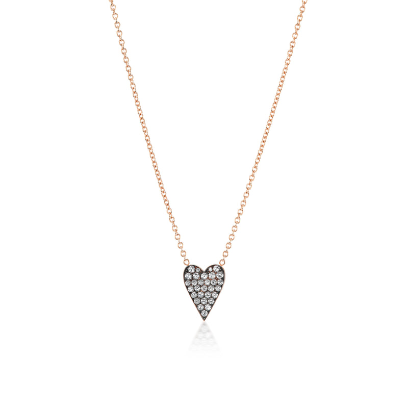 tiny gods necklace heart diamond rose gold Sylva & cie