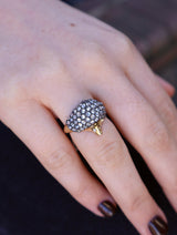 18k yellow gold inverted diamond hedgehog animal ring by Silvia Furmanovich Tiny Gods