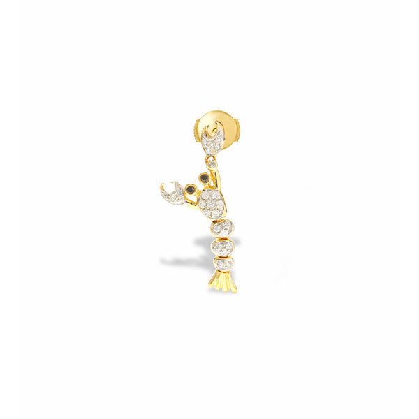 BO HOMARD DIAMANTS OJ lobster drop earring single Yvonne Léon tiny gods 