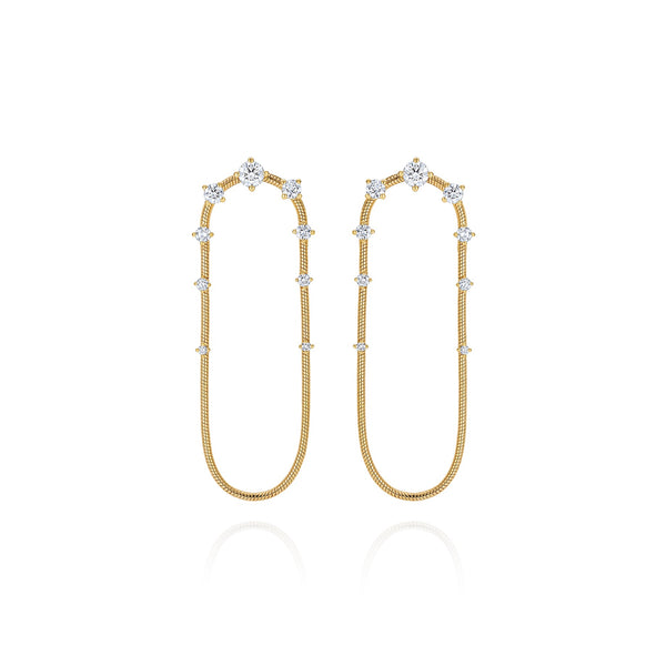 diamond single chain earrings Fernando Jorge tiny gods