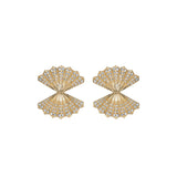 Double fan diamond earrings by Anita Ko Tiny Gods