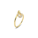 18k yellow gold and diamond drop ring by Kloto Tiny Gods