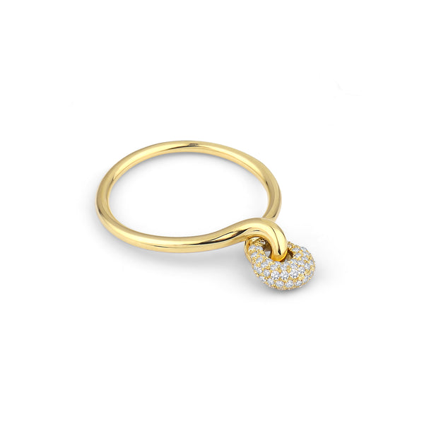 18k yellow gold and diamond drop ring by Kloto Tiny Gods