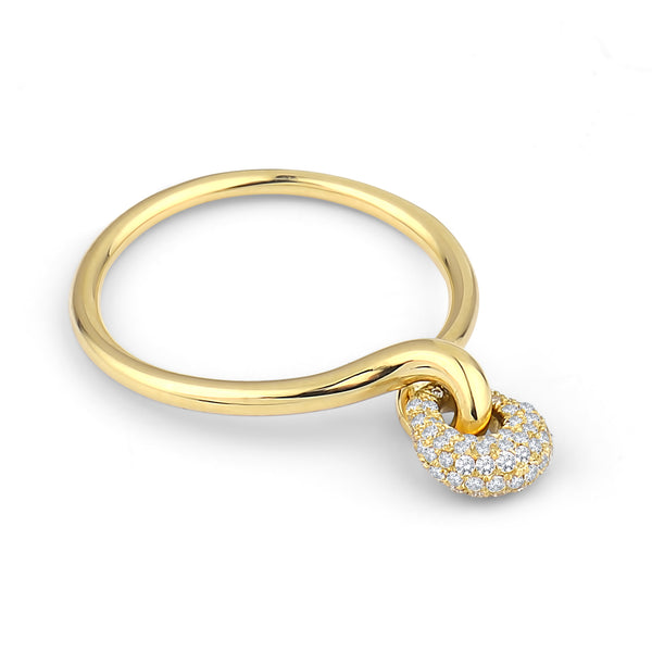 18k yellow gold drop ring with diamonds by Kloto Tiny Gods