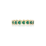 14k yellow gold emerald heart eternity band ring Tiny Gods