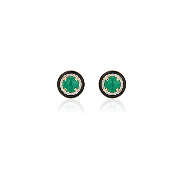 emerald-black-enamel-diamond-round-stud-earrings-goshwara-tiny-gods