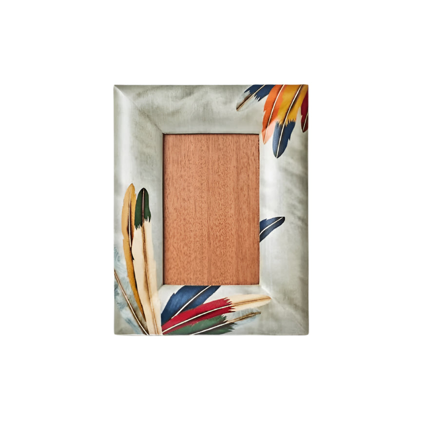 Silvia Furmanovich marquetry picture frame feather pattern plumes Tiny Gods
